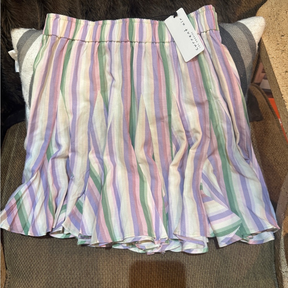 Current Air Anthropology Pastel‎ Godet Striped Skirt Small (NWT)